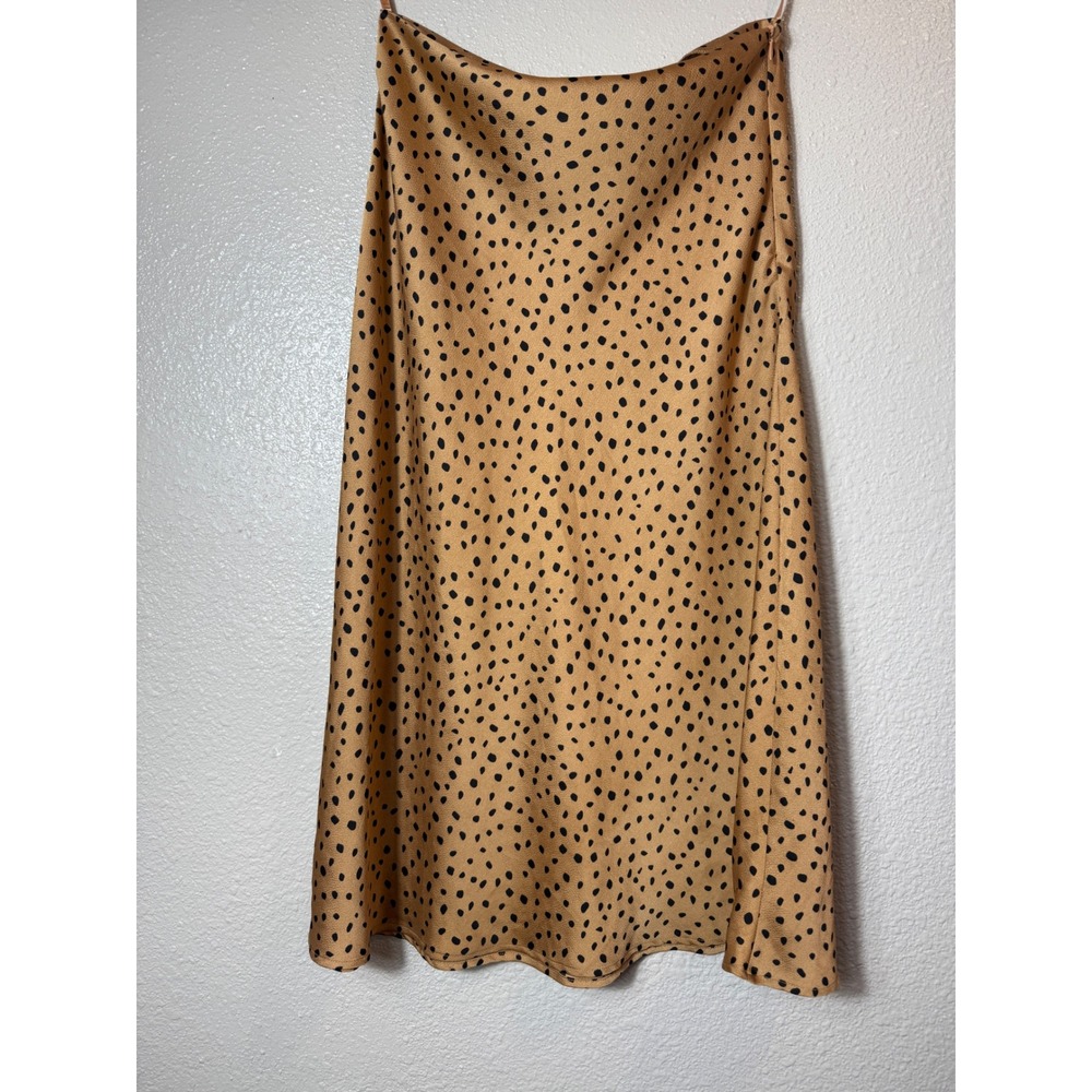 Cotton Candy LA Leopard Print Satin Midi Skirt Size M